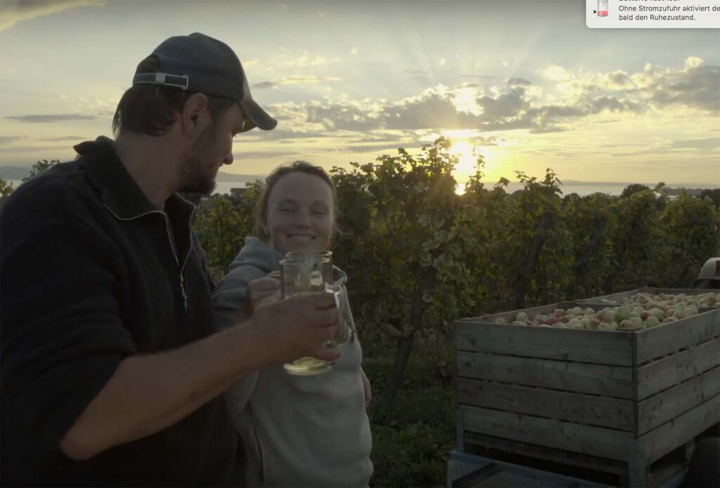 Bettina und Peter Sporrädle im Sonnenuntergang